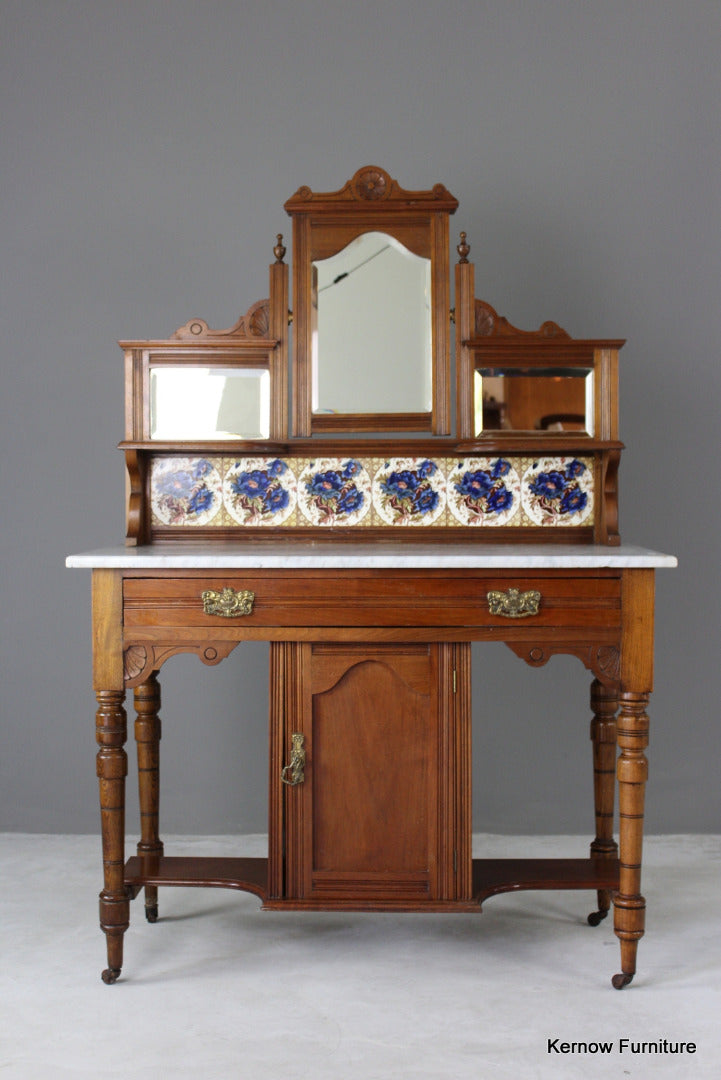 Antique Marble Top Washstand - Kernow Furniture