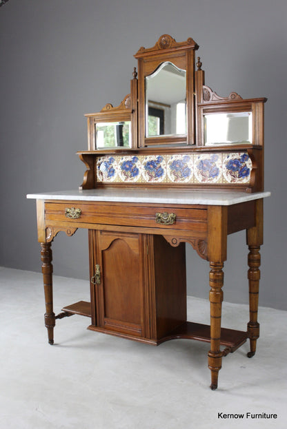 Antique Marble Top Washstand - Kernow Furniture