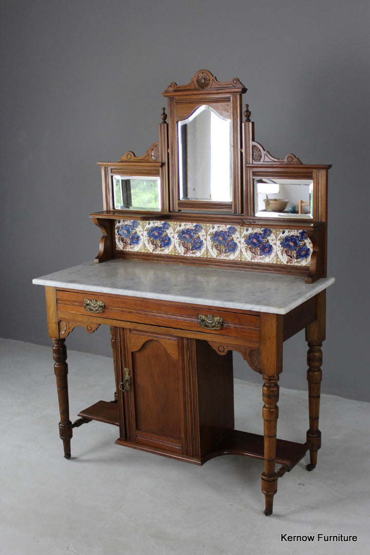 Antique Marble Top Washstand - Kernow Furniture