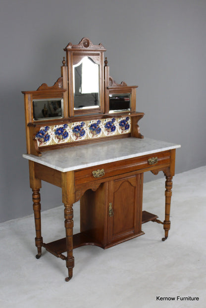 Antique Marble Top Washstand - Kernow Furniture