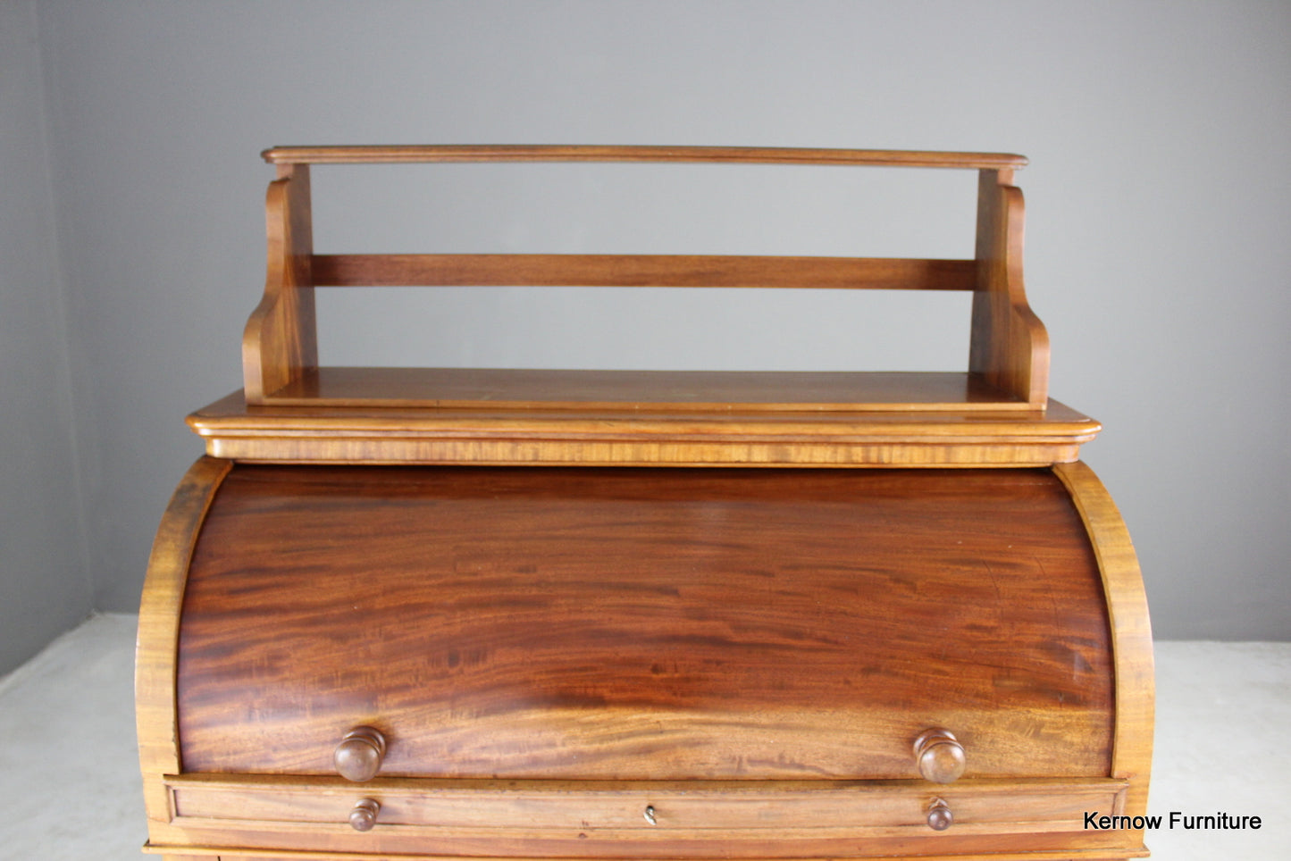 Victorian Mahogany Barrel Desk - Kernow Furniture