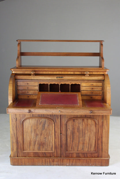 Victorian Mahogany Barrel Desk - Kernow Furniture