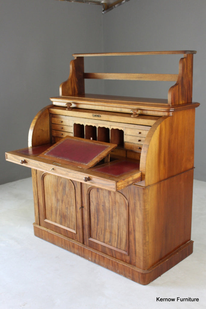 Victorian Mahogany Barrel Desk - Kernow Furniture