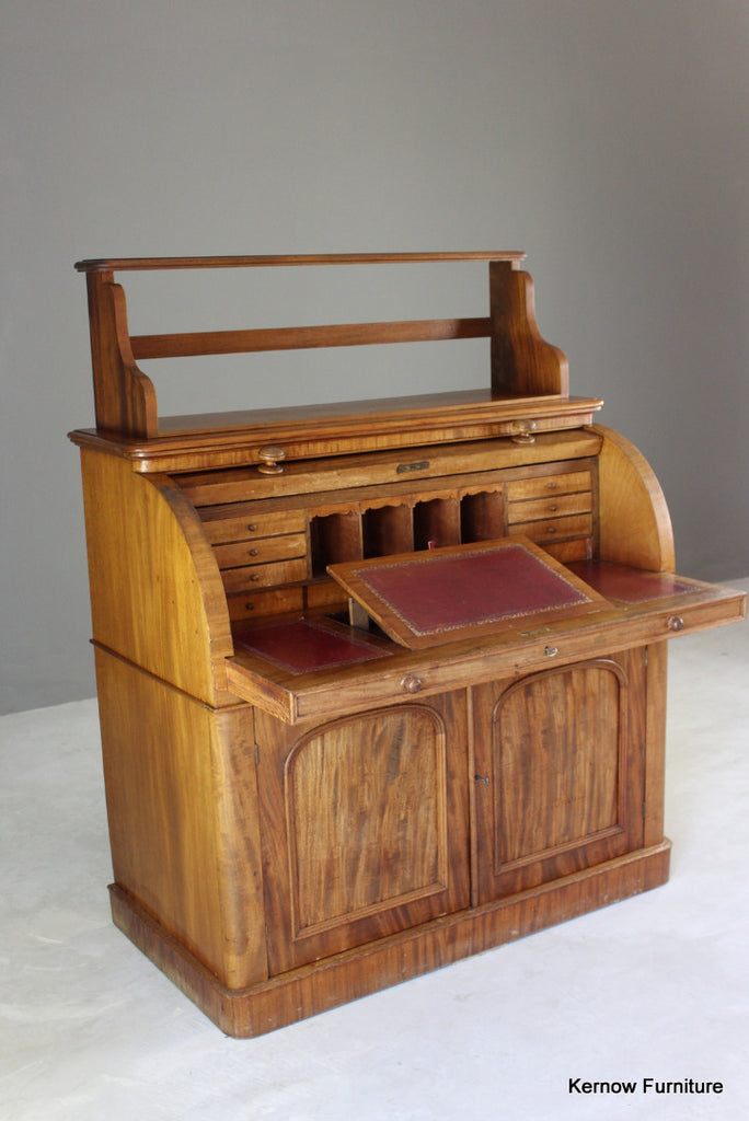 Victorian Mahogany Barrel Desk - Kernow Furniture
