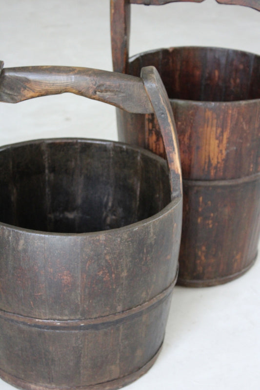 Rustic Wooden Well Bucket - Kernow Furniture