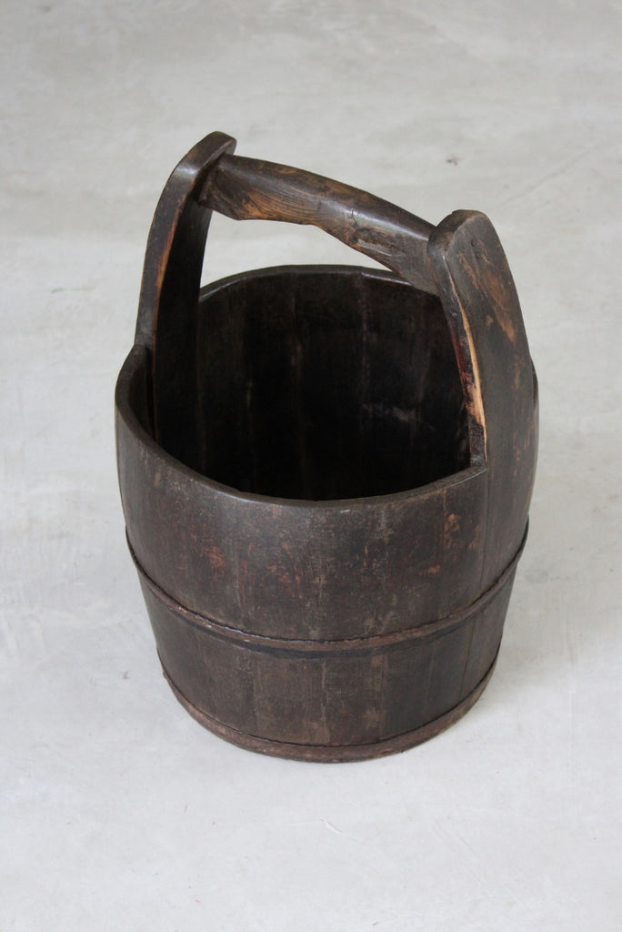 Rustic Wooden Well Bucket - Kernow Furniture
