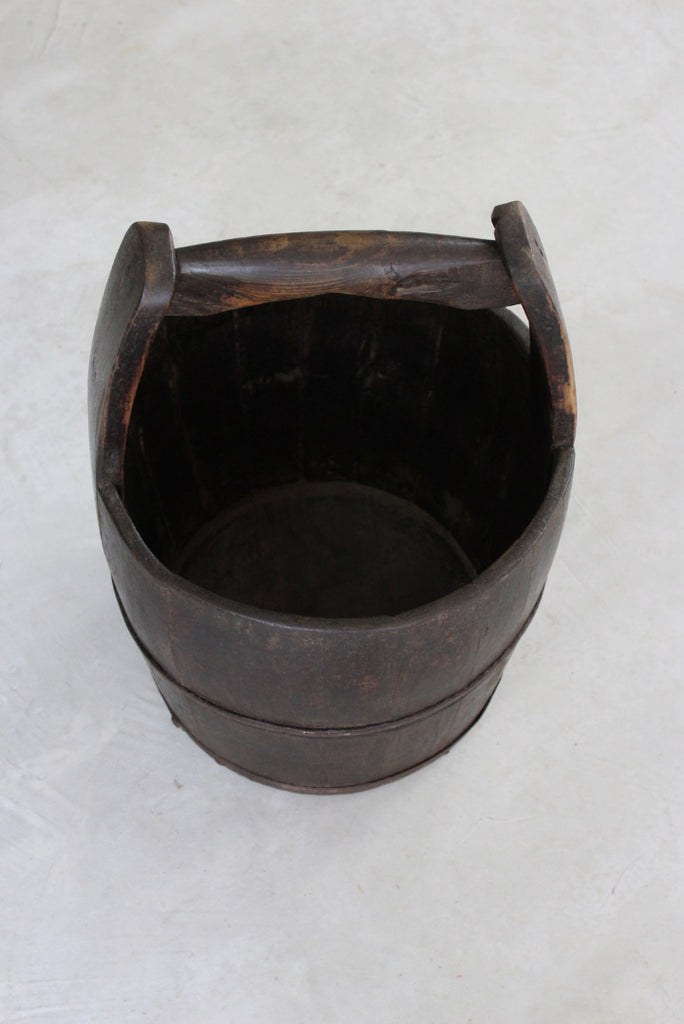 Rustic Wooden Well Bucket - Kernow Furniture