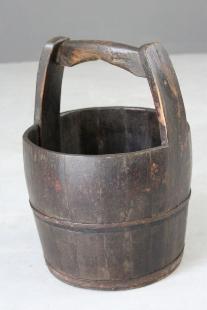 Rustic Wooden Well Bucket - Kernow Furniture