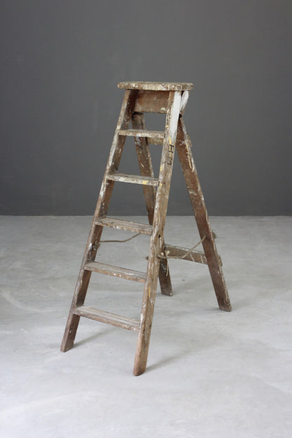 Vintage Wooden Step Ladder - Kernow Furniture