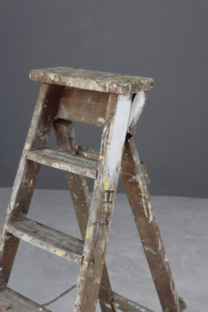 Vintage Wooden Step Ladder - Kernow Furniture