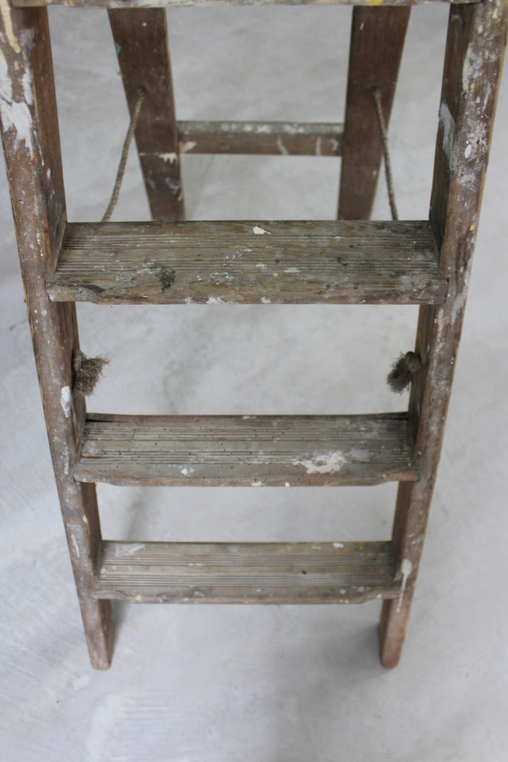 Vintage Wooden Step Ladder - Kernow Furniture