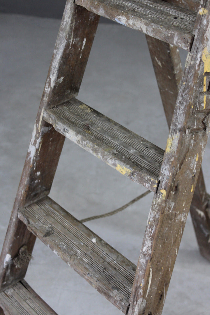 Vintage Wooden Step Ladder - Kernow Furniture