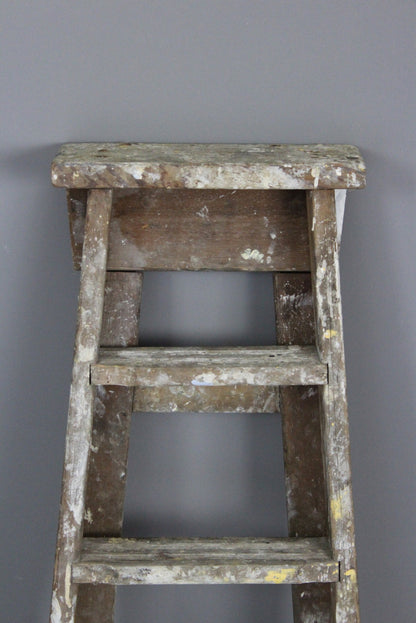 Vintage Wooden Step Ladder - Kernow Furniture