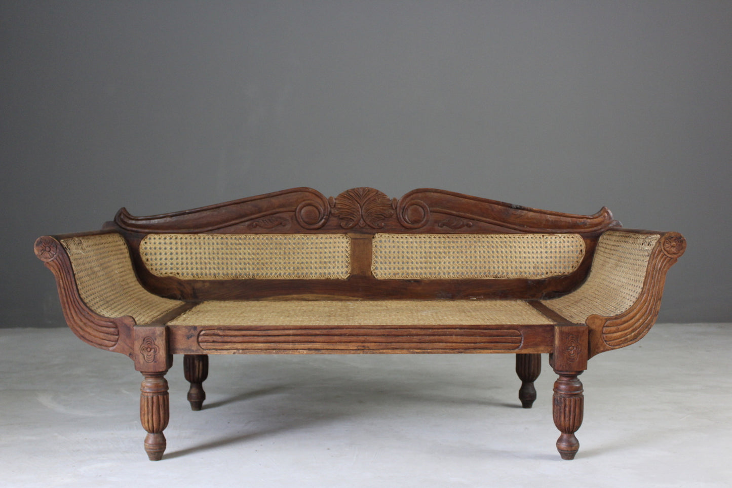 Anglo Indian Caned Sofa - Kernow Furniture