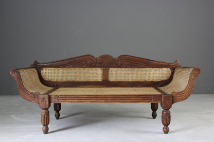 Anglo Indian Caned Sofa - Kernow Furniture