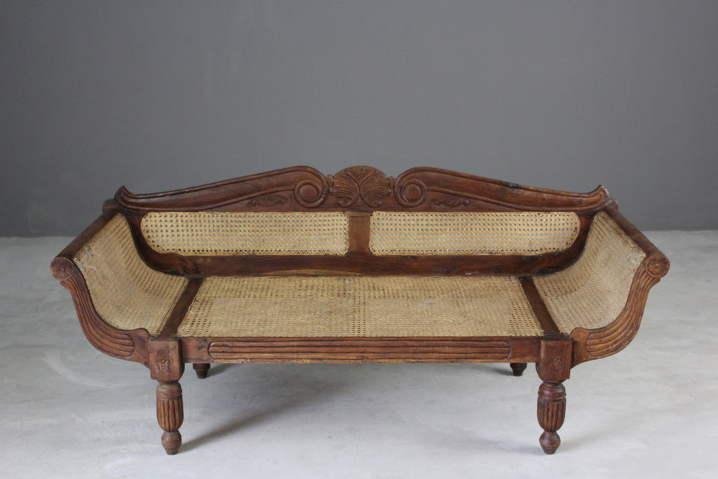 Anglo Indian Caned Sofa - Kernow Furniture