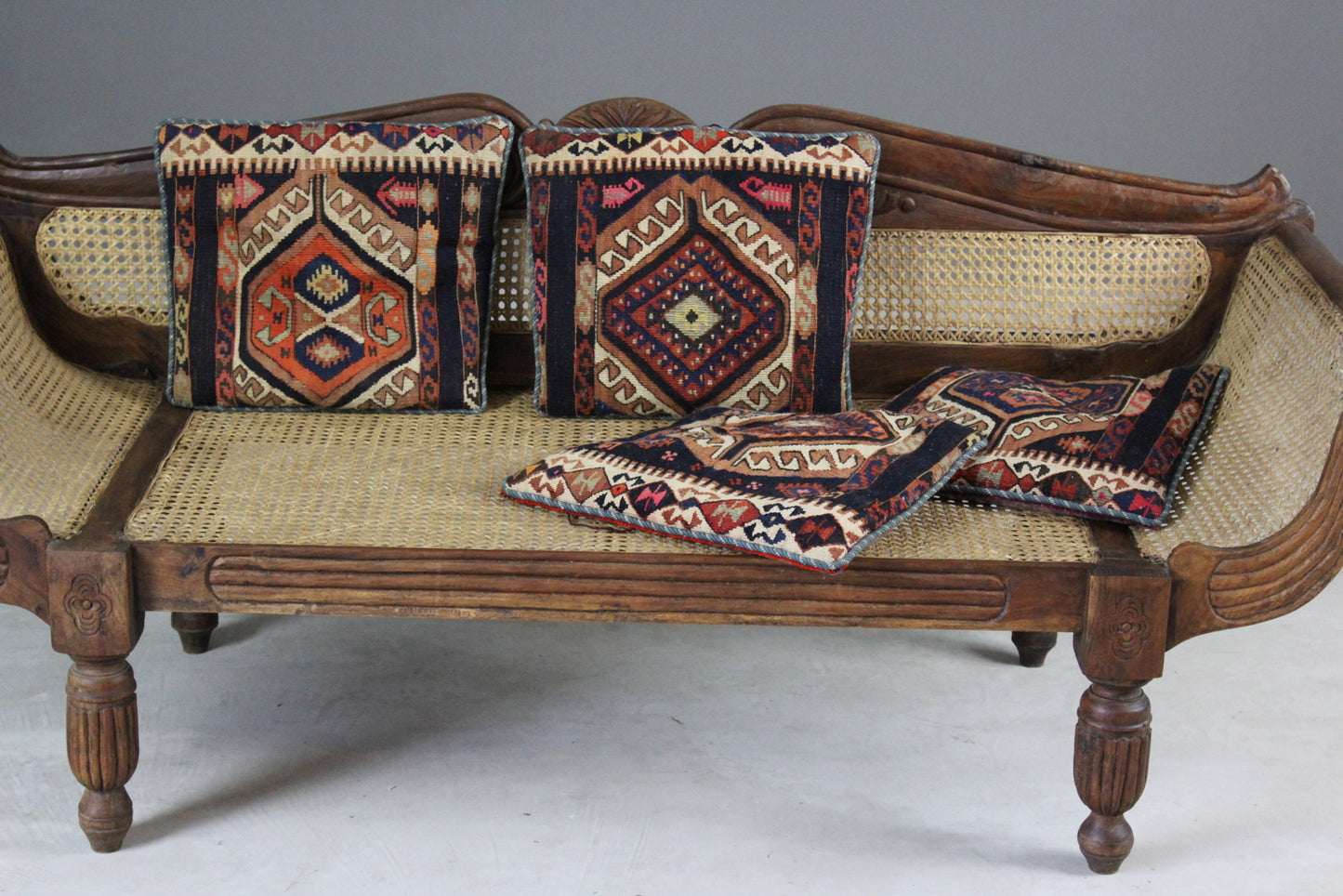 Anglo Indian Caned Sofa - Kernow Furniture