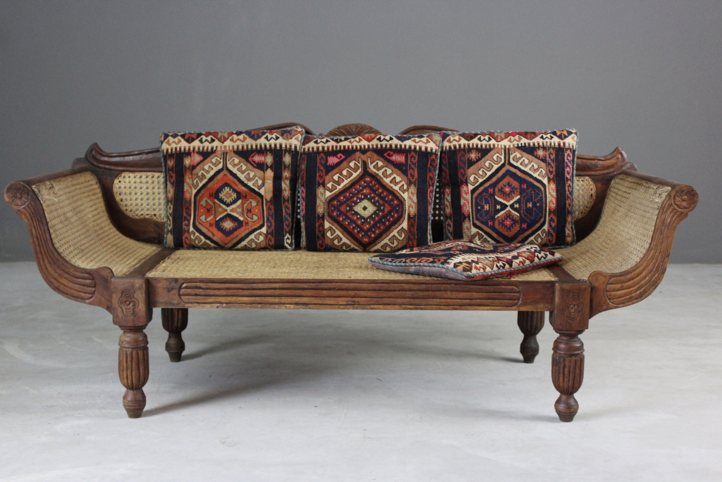 Anglo Indian Caned Sofa - Kernow Furniture