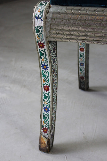 Pair Indian Enamelled Metal Chairs - Kernow Furniture