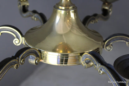 Large Brass Ceiling Chandelier - Kernow Furniture