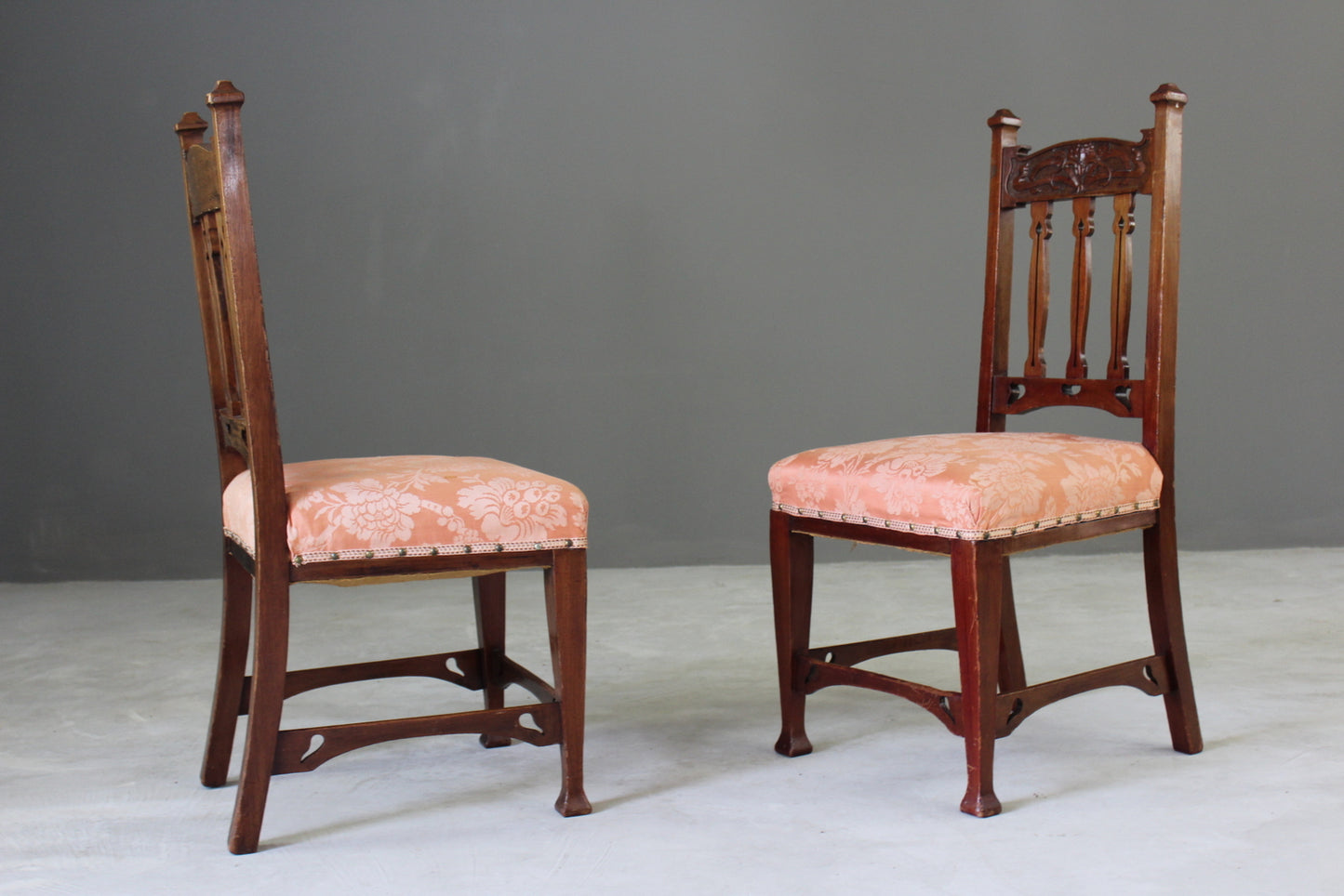 6 Edwardian Art Nouveau Dining Chairs - Kernow Furniture