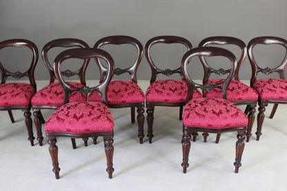 8 Victorian Style Balloon Back Dining Chairs - Kernow Furniture