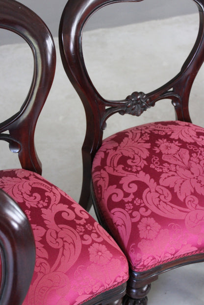 8 Victorian Style Balloon Back Dining Chairs - Kernow Furniture