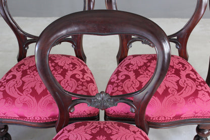 8 Victorian Style Balloon Back Dining Chairs - Kernow Furniture