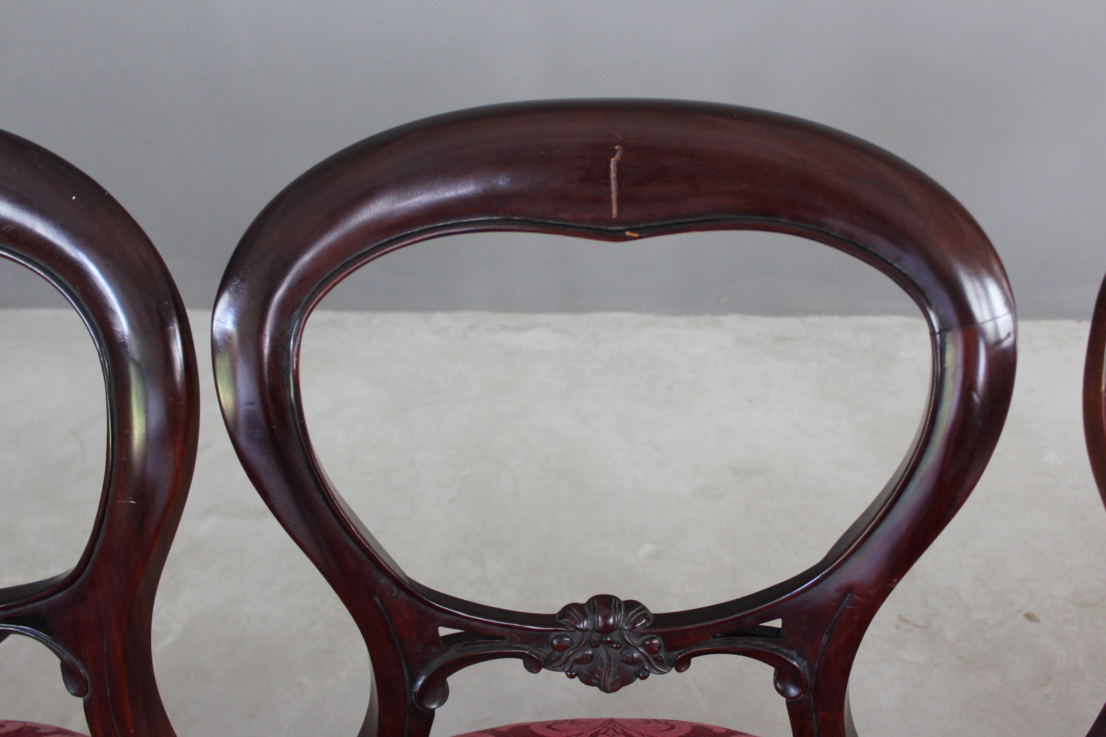 8 Victorian Style Balloon Back Dining Chairs - Kernow Furniture