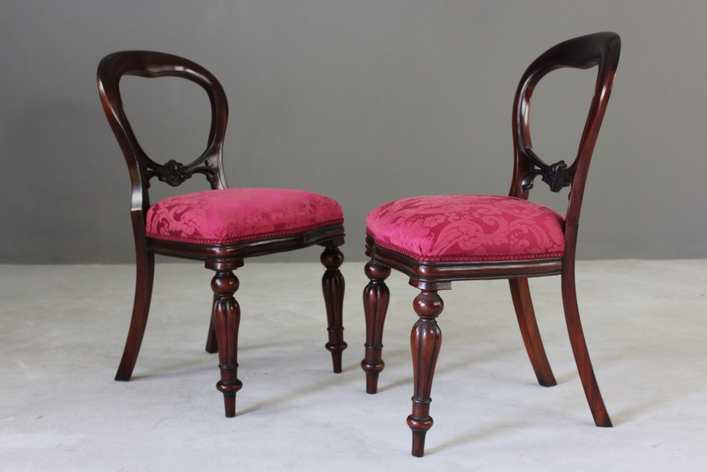 8 Victorian Style Balloon Back Dining Chairs - Kernow Furniture