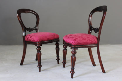 8 Victorian Style Balloon Back Dining Chairs - Kernow Furniture