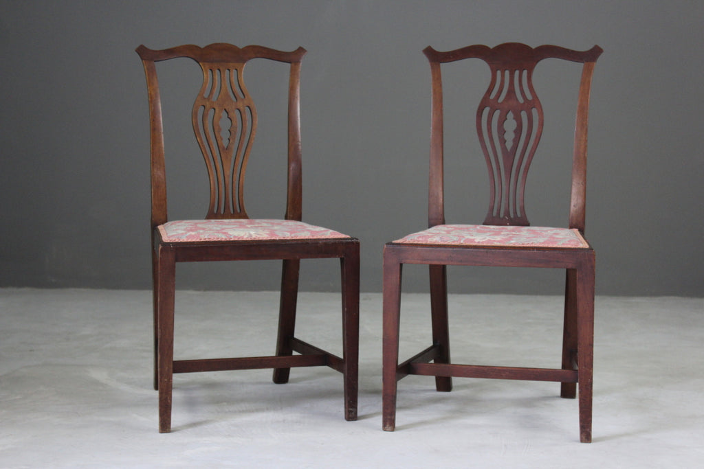 Pair Georgian Style Dining Chairs - Kernow Furniture