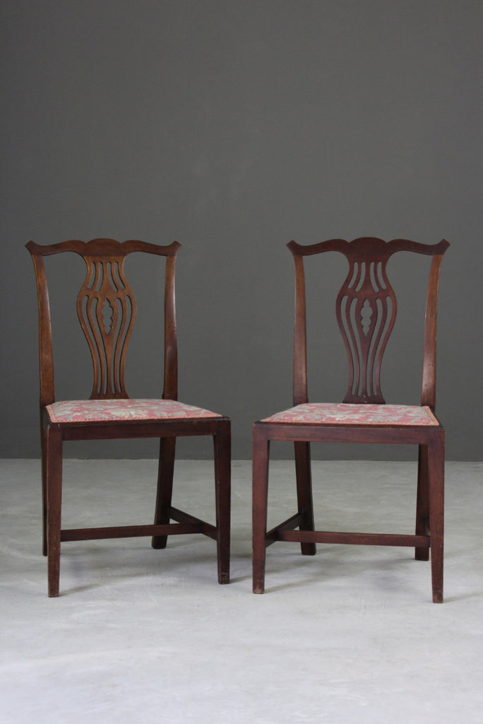Pair Georgian Style Dining Chairs - Kernow Furniture