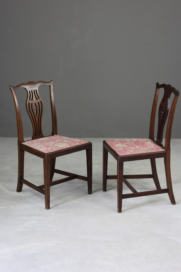 Pair Georgian Style Dining Chairs - Kernow Furniture