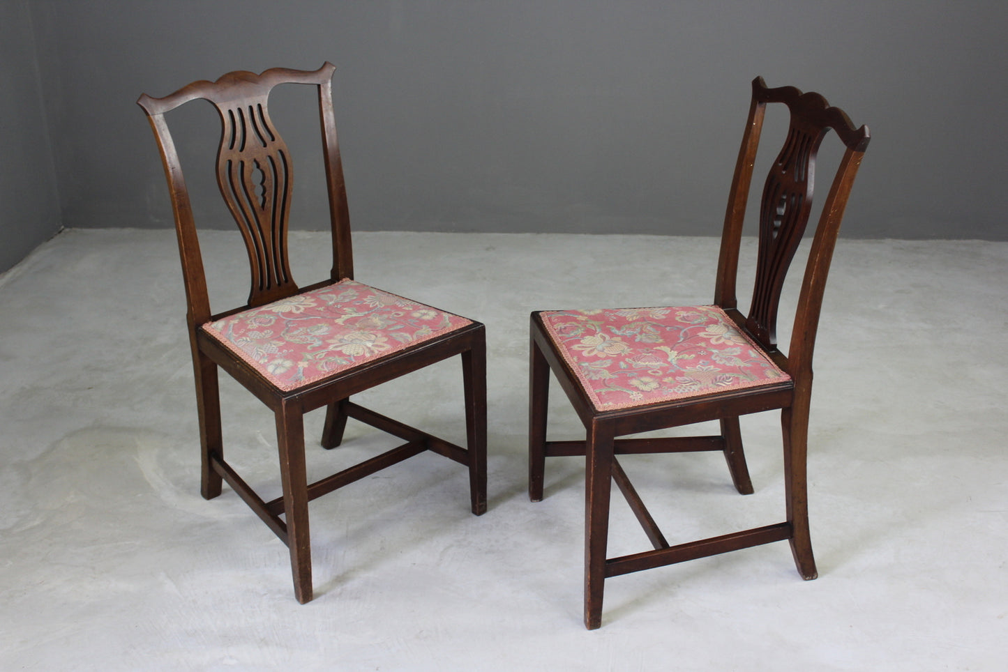 Pair Georgian Style Dining Chairs - Kernow Furniture