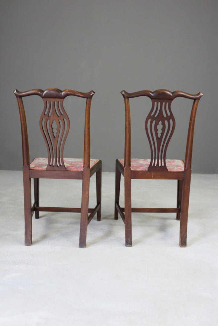 Pair Georgian Style Dining Chairs - Kernow Furniture