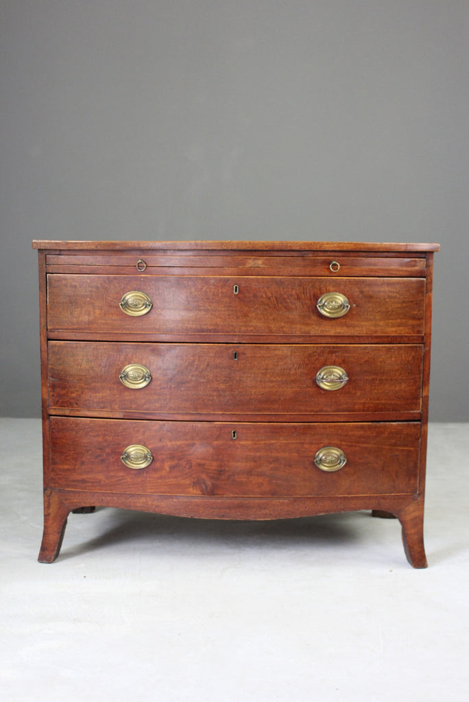 Georgian Style Bow Front Chest of Drawers - Kernow Furniture