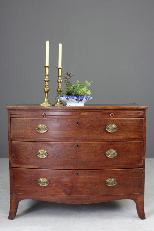 Georgian Style Bow Front Chest of Drawers - Kernow Furniture