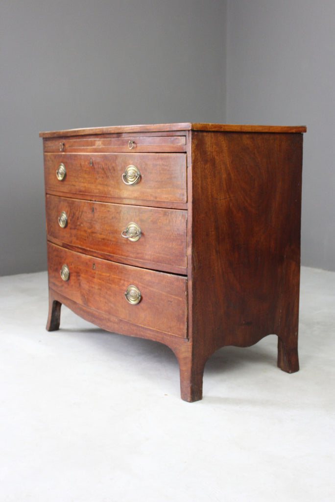 Georgian Style Bow Front Chest of Drawers - Kernow Furniture