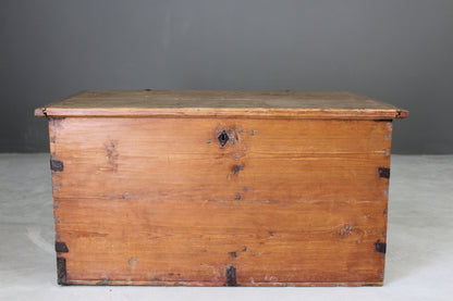 Large Rustic Pine Chest - Kernow Furniture