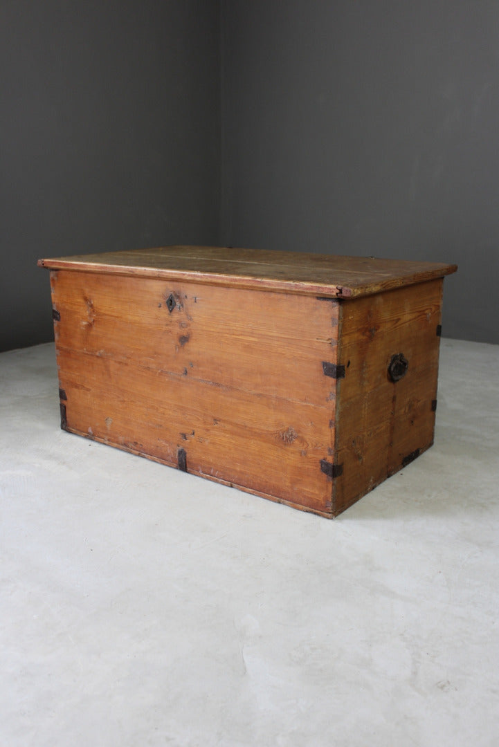 Large Rustic Pine Chest - Kernow Furniture