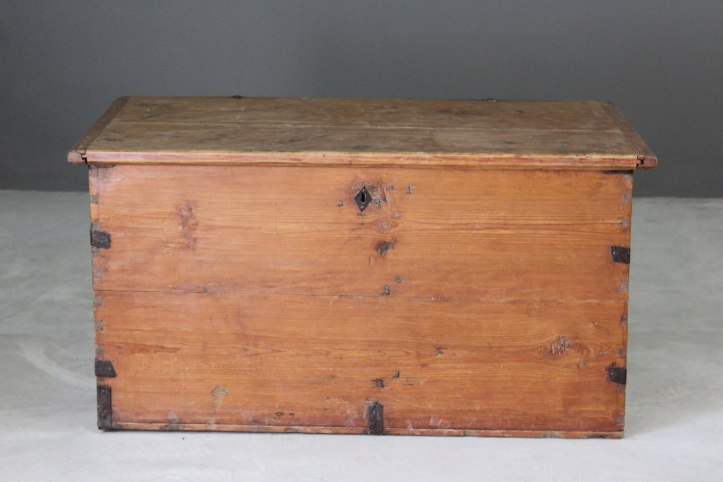 Large Rustic Pine Chest - Kernow Furniture