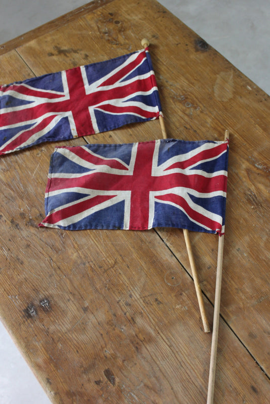 Pair Vintage Union Jacks - Kernow Furniture