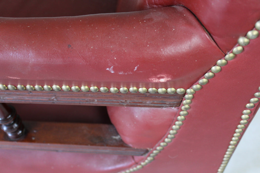 Antique Leather Chaise Longue - Kernow Furniture