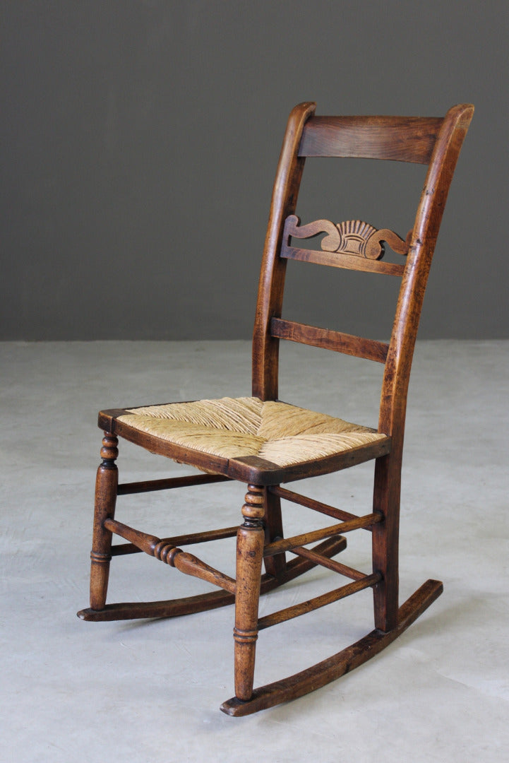 Beech & Rush Rocking Chair - Kernow Furniture