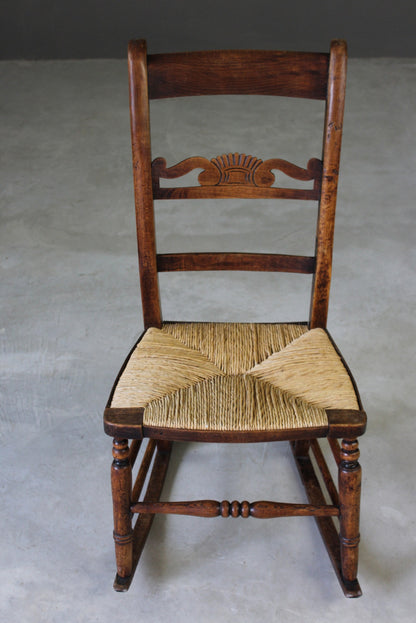 Beech & Rush Rocking Chair - Kernow Furniture