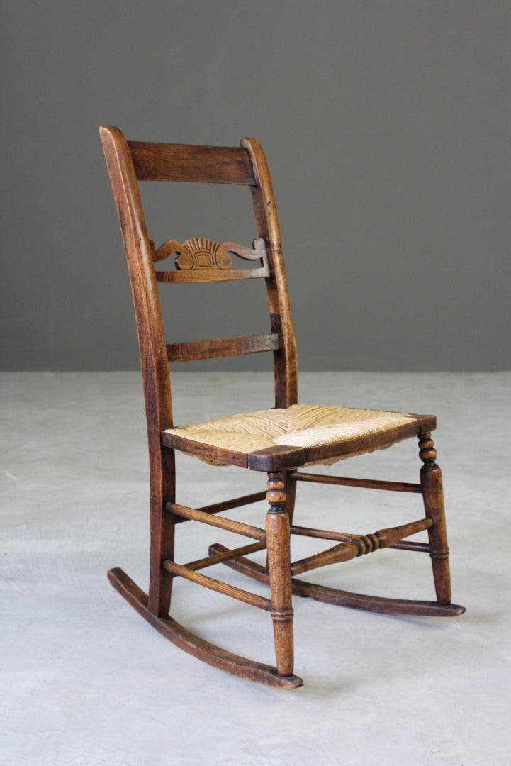 Beech & Rush Rocking Chair - Kernow Furniture