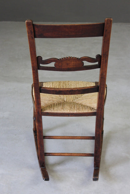 Beech & Rush Rocking Chair - Kernow Furniture