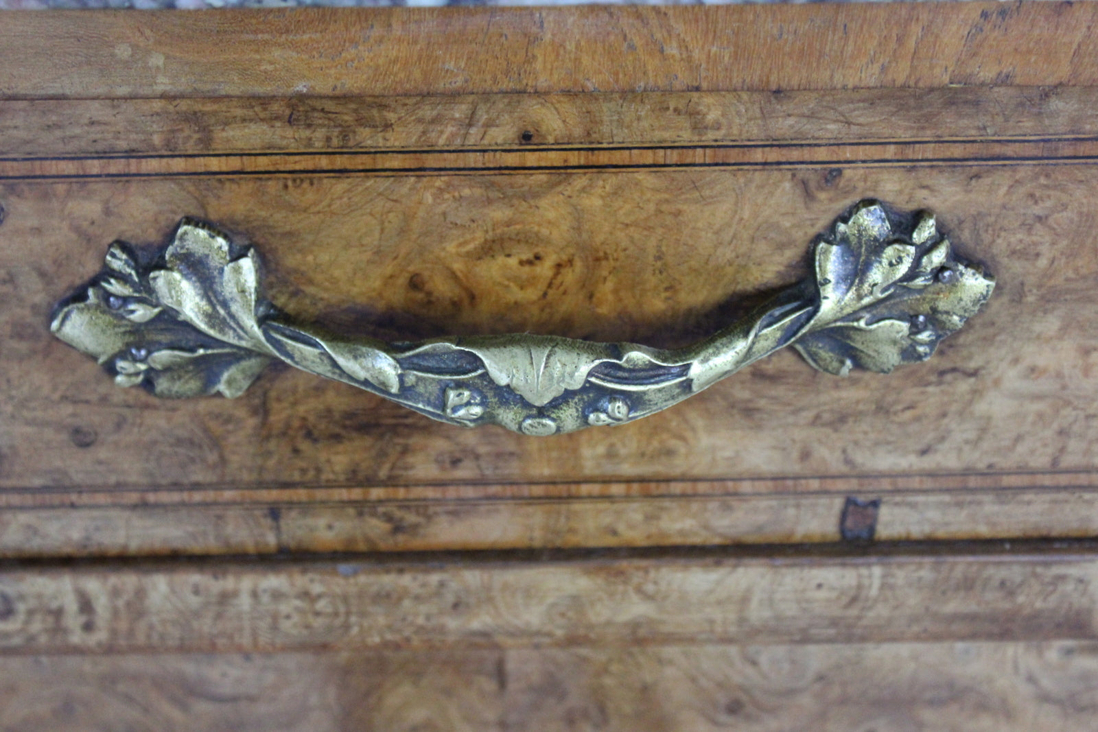 Antique French Burr Walnut & Marble Sideboard - Kernow Furniture