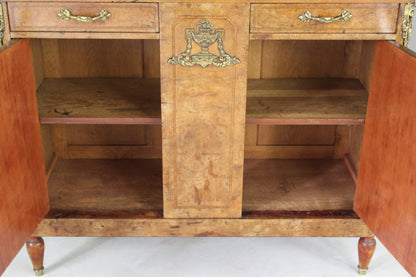 Antique French Burr Walnut & Marble Sideboard - Kernow Furniture